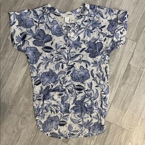 Blue Floral Women's Blouse